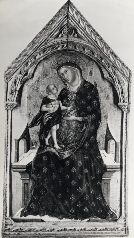 Anonimo — Paolo Veneziano - sec. XIV - Madonna con Bambino in trono — insieme, dopo il restauro